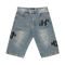 INITIAL BAGGY JORTS - BLUE CREAM